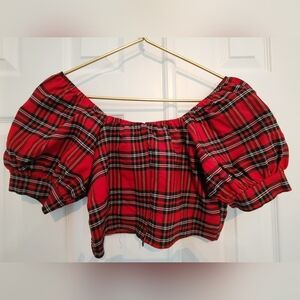 Crop Plaid Top